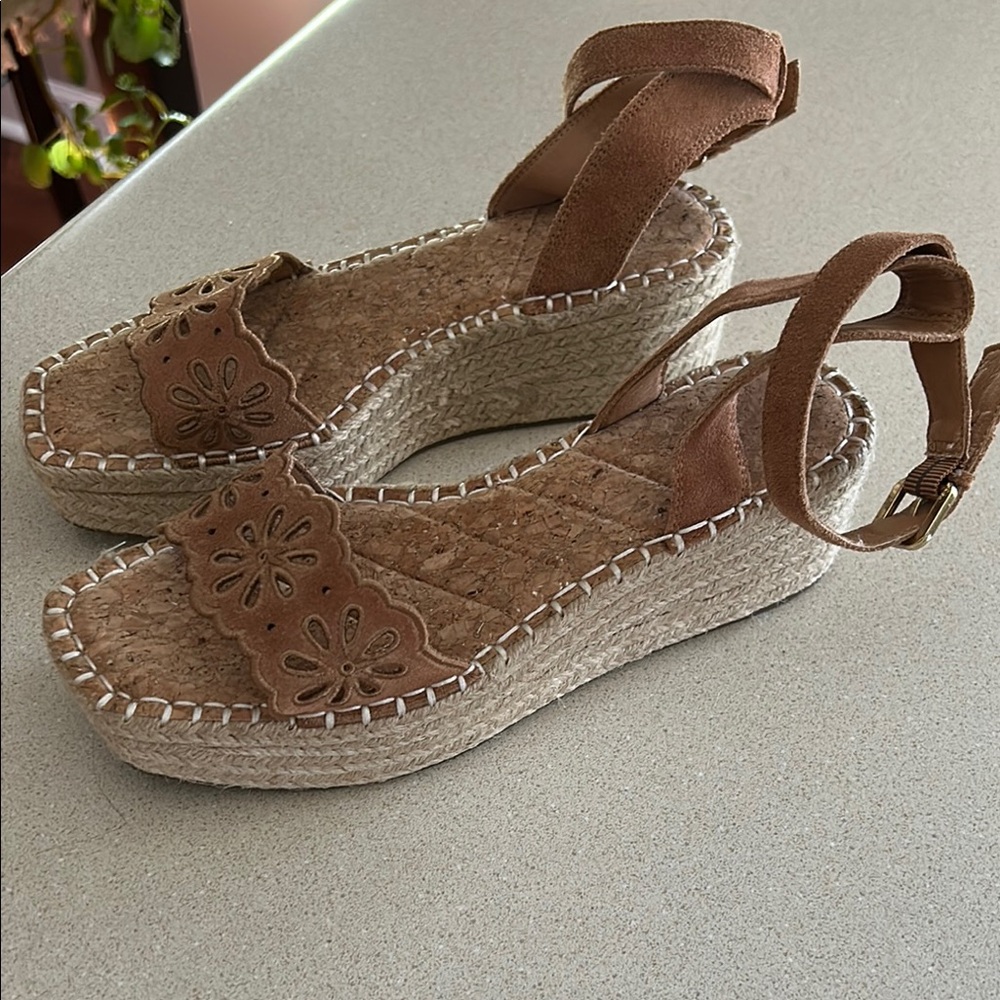 Brown Suede Women's Platform Sandals